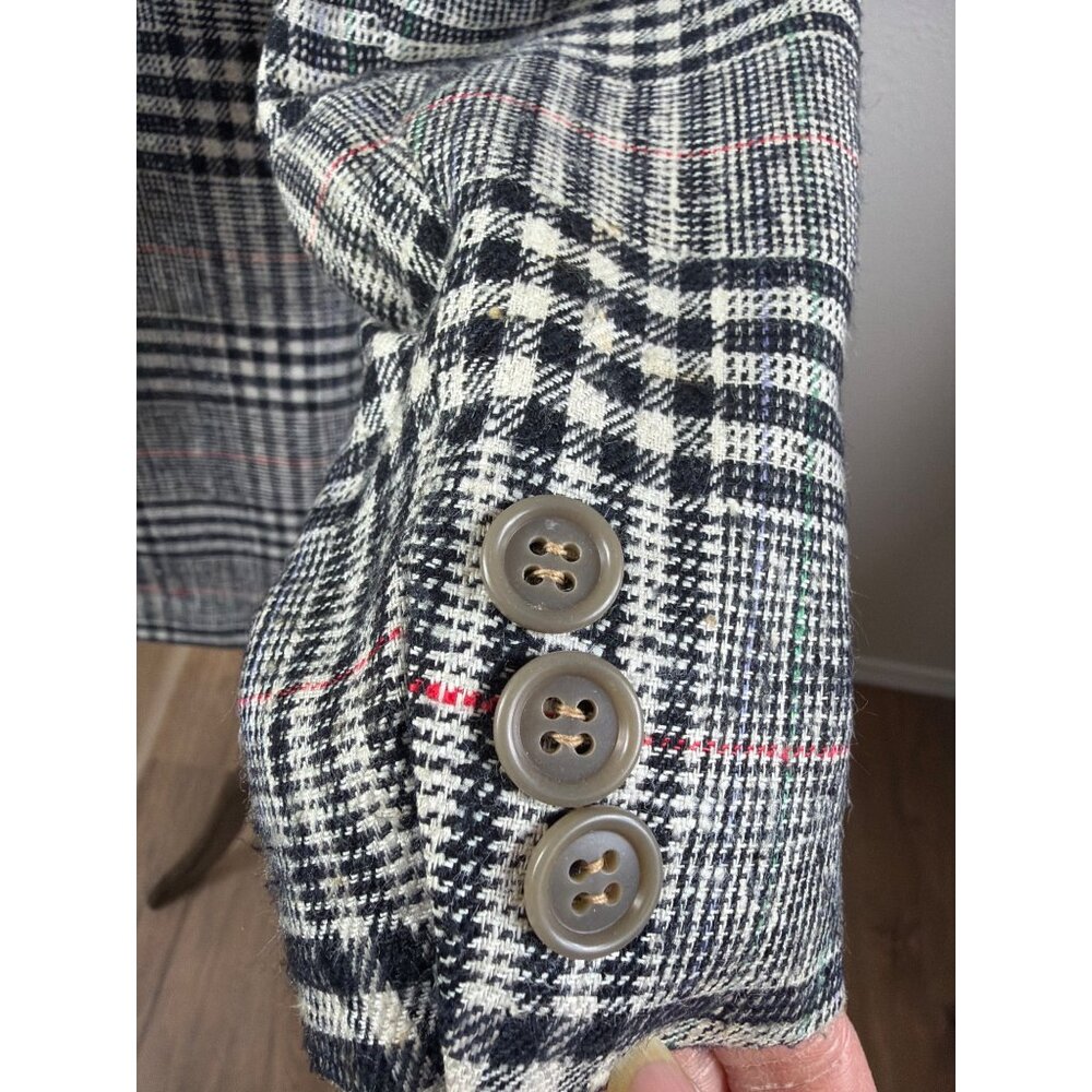 BOSS Hugo Boss Men's 42S Plaid Gray Plaid Wool Blazer Glen Check Sport Coat - Picture 12 of 16